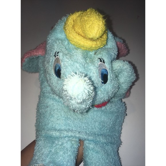 Disney Dumbo Hand Puppet Blue Soft Lovey Plush Vintage Terrycloth Blue - Picture 8 of 8
